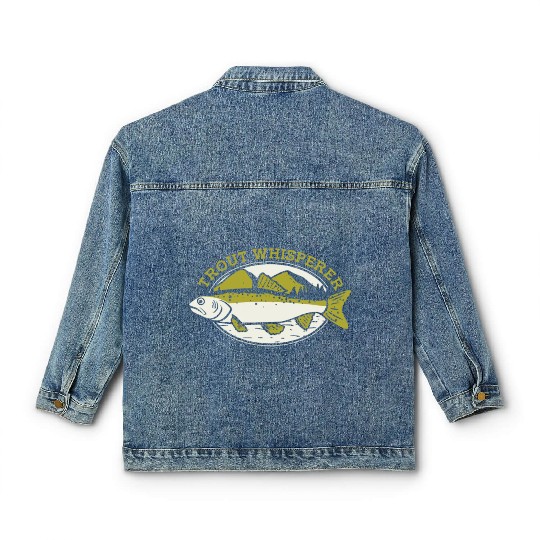 Trout Whisperer Boat Ice Fisherman Deep Sea Fly Classic Women's Denim Jackets