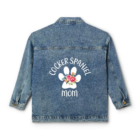 Cocker Spaniel Mom For Friend Anniversary Classic Women's Denim Jackets