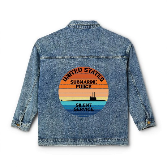 Sunset Us Submarine Force Silent Service Classic Women's Denim Jackets