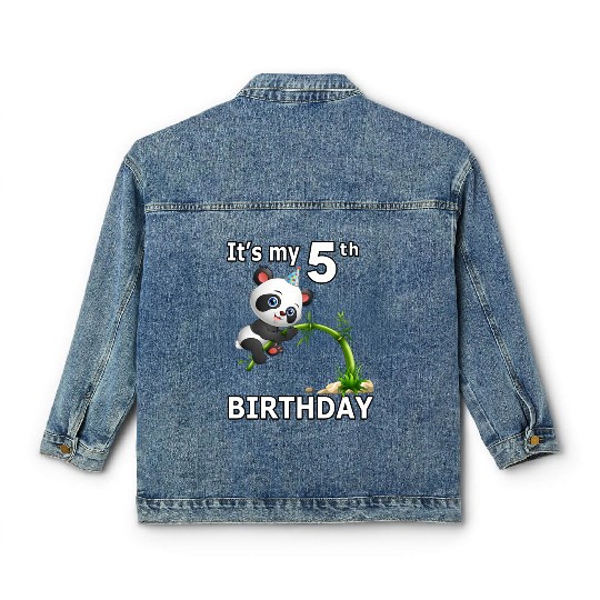 5 Panda 5Th Py Animal Panda Classic Women's Denim Jackets