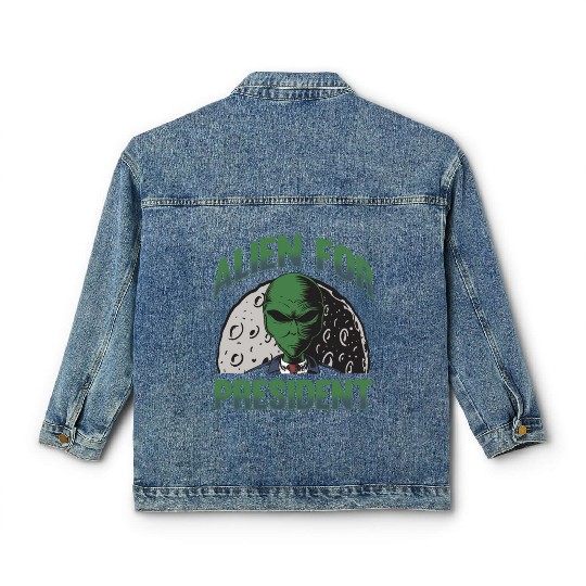 Alien, Aliens, UFO, UAP, Space Unknown Flight Classic Women's Denim Jackets