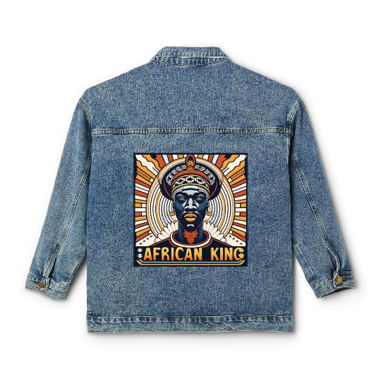 African King Gift For Afrocentric Lovers Classic Women's Denim Jackets