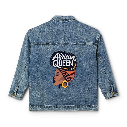 African Queen Afrocentric Queen Classic Women's Denim Jackets