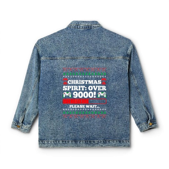 Christmas Spirit: Over 9000! Please Wait Gambling Classic Women's Denim Jackets