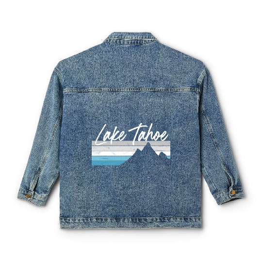 Lake Tahoe Nevada California Mountain Skiing Py Classic Women's Denim Jackets
