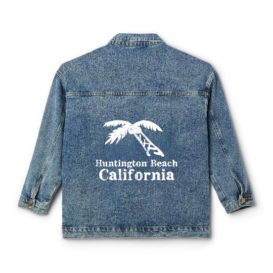 Huntington Beach California Palm Tree Souvenirs Classic Women's Denim Jackets