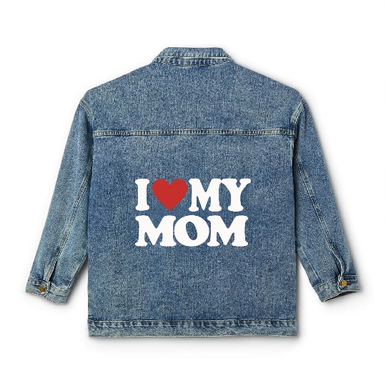 I Love My Mom Men's Muscle Classic Women's Denim Jackets Sleeveless Gym