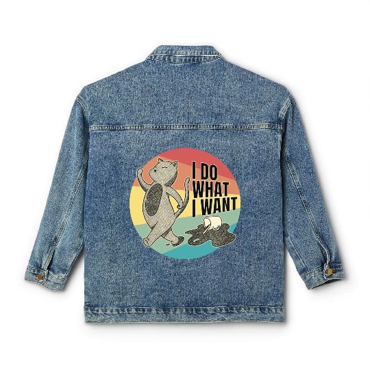 Feline Sass - Cat's Independent Spirit Classic Women's Denim Jackets