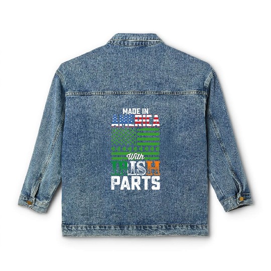 Made in America with Irish Parts St Patrick's Day Classic Women's Denim Jackets