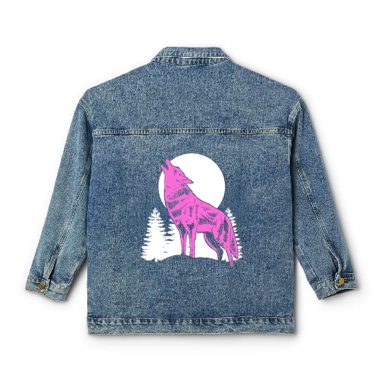 Mountain Wolf Furry Owner Gift Classic Women's Denim Jackets