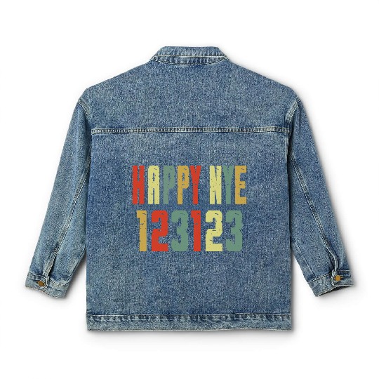 123123 Happy New Year 2024 NYE Classic Women's Denim Jackets
