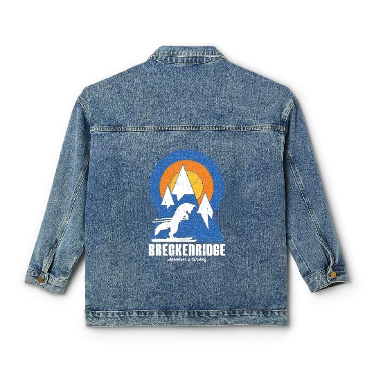 Retro Breckenridge Ski White Fox Classic Women's Denim Jackets