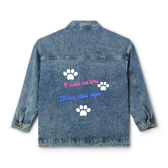 Embrace Feline Evolution: 'Normal Three Cats Ago Classic Women's Denim Jackets