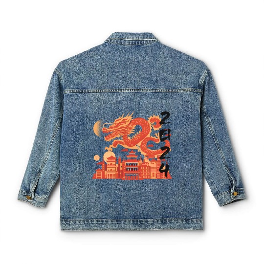 Year Of The Dragon Classic Women's Denim Jackets | chinese lanterns