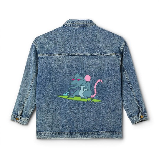 Rat surfing Pet Rodent Classic Women's Denim Jackets