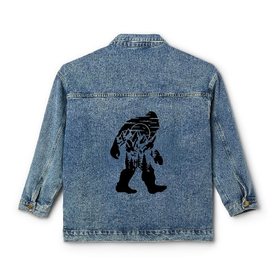 Mountain Wolf Howling Silhouette Classic Women's Denim Jackets
