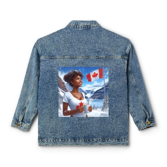 Canadian Winter Snow in Banff Canada Classic Women's Denim Jackets