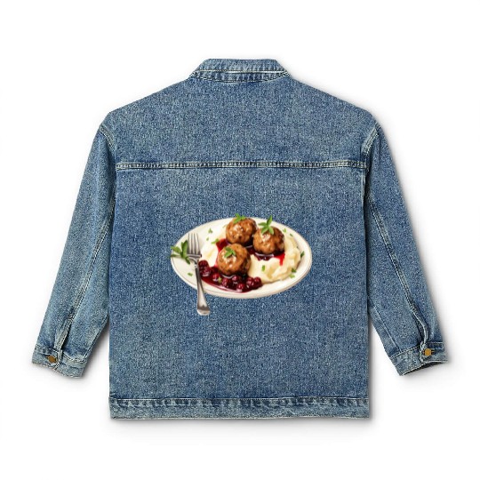 Swedish Meatballs Served With Mashed Potatoes and Classic Women's Denim Jackets
