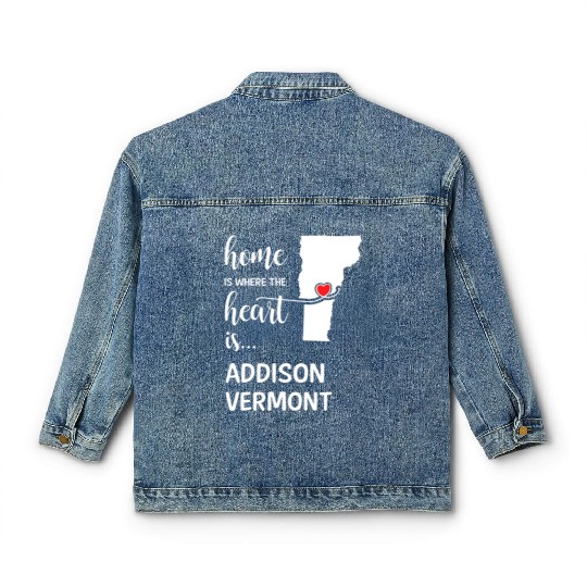 Addison County Vermont Is Where My Heart Is Gift Classic Women's Denim Jackets
