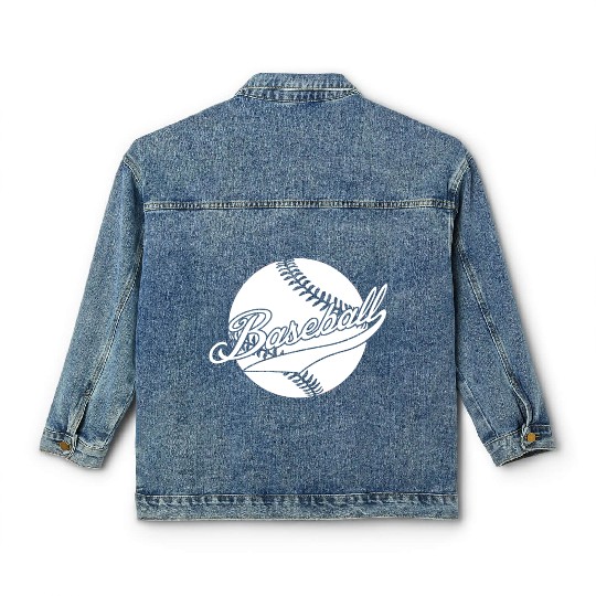 Baseball Bat Baseball Player Classic Women's Denim Jackets
