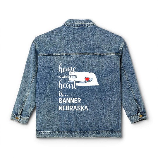 Banner County Nebraska Is Where My Heart Is Gift Classic Women's Denim Jackets