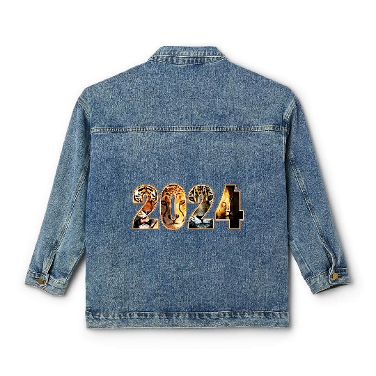 2024 TIGER CHEETAH JAGUAR LION DESIGN Classic Women's Denim Jackets