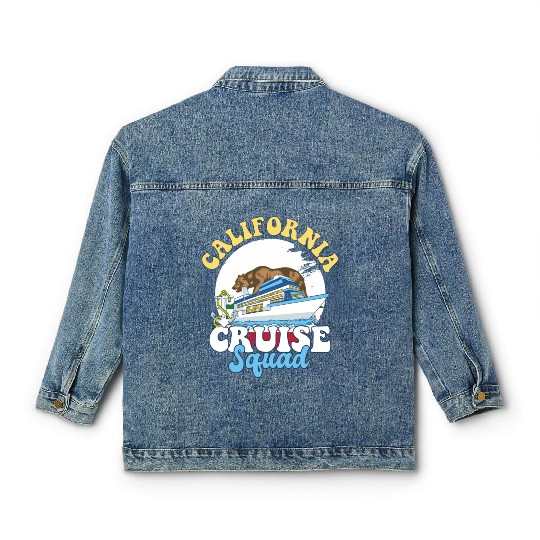 California Cruise Squad Family Vacation Trip Classic Women's Denim Jackets