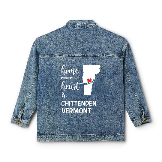 Chittenden County Vermont Is Where My Heart Is Classic Women's Denim Jackets