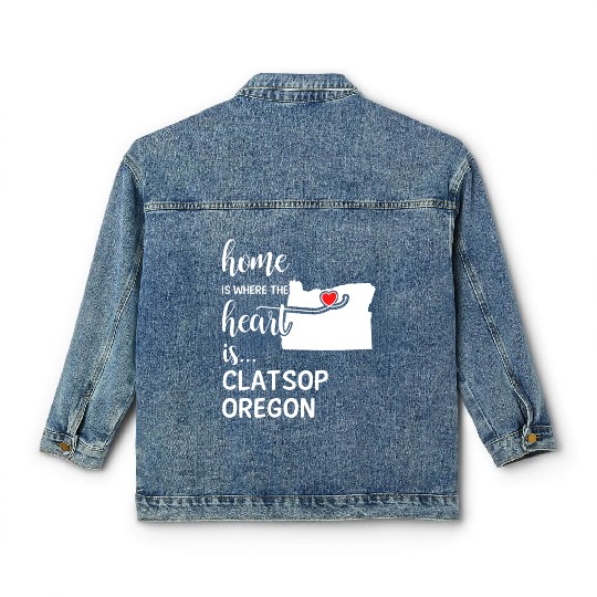 Clatsop County Oregon Is Where My Heart Is Gift Classic Women's Denim Jackets