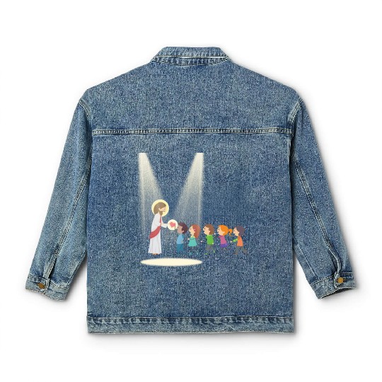 sacred heart of jesus Classic Women's Denim Jackets
