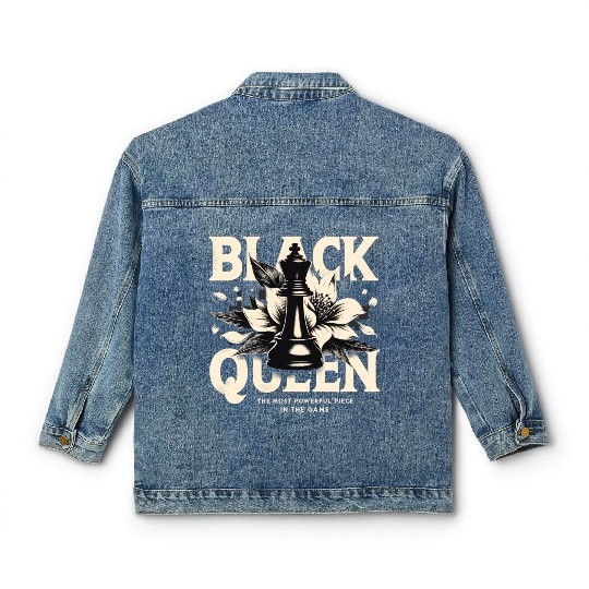 Black Queen The Most Powerful Chess African USA Classic Women's Denim Jackets
