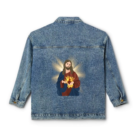 sacred heart of jesus Classic Women's Denim Jackets