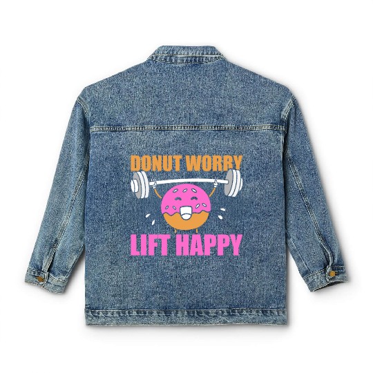 Fitness Donut Funny Donut Gym Classic Women's Denim Jackets
