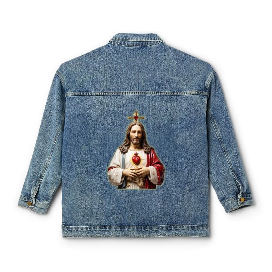 sacred heart of jesus Classic Women's Denim Jackets