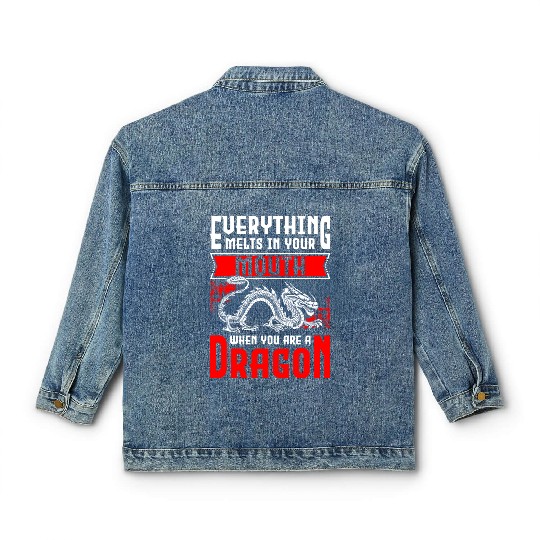 Fantasy Middle Ages Fire China Classic Women's Denim Jackets
