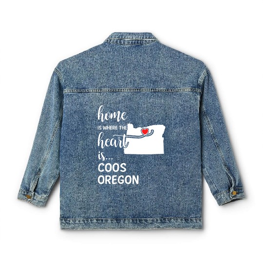 Coos County Oregon Is Where My Heart Is Gift Classic Women's Denim Jackets