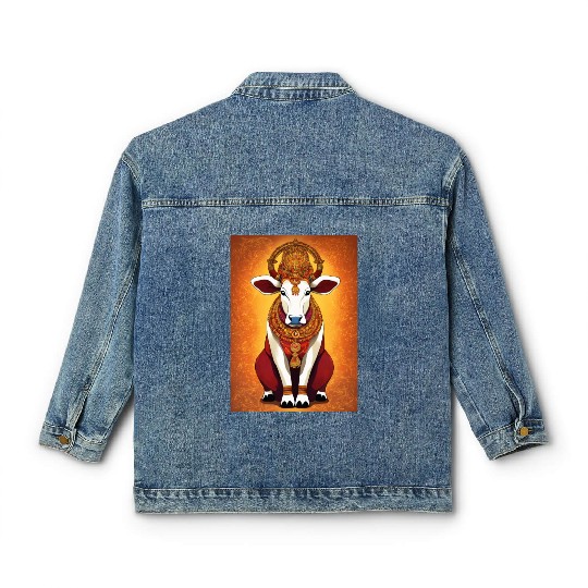 hindu cow goddes art Classic Women's Denim Jackets