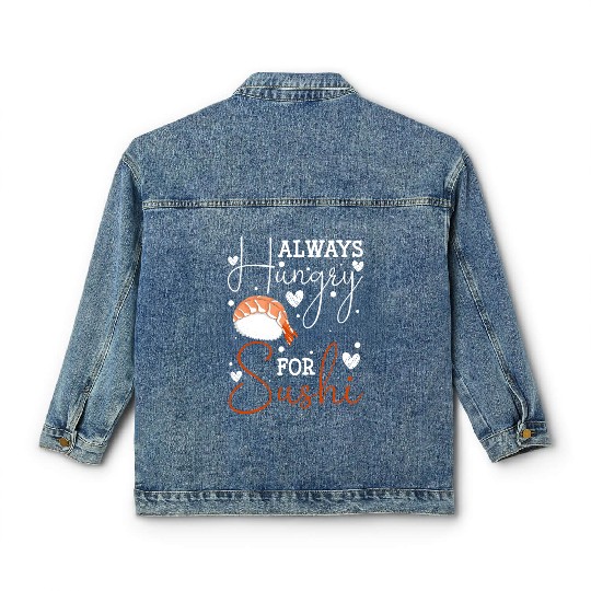 Japanese Fish Maki Cuisine Classic Women's Denim Jackets