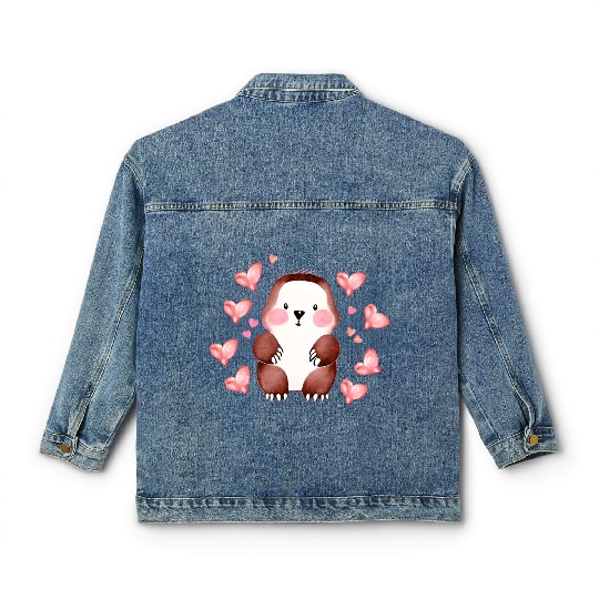 Sloth Valentine's Day Design Classic Women's Denim Jackets