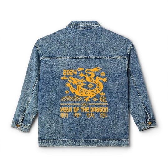 Zodiac Chinese New Year 2024 | Year Of The Dragon Classic Women's Denim Jackets