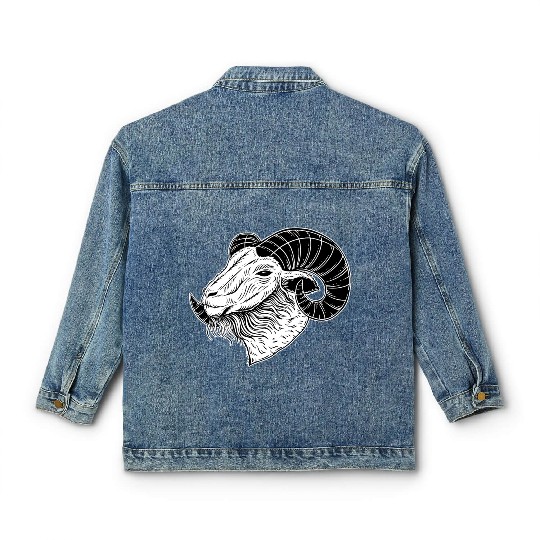 Baphomet Goat Devil Horn Head Classic Women's Denim Jackets