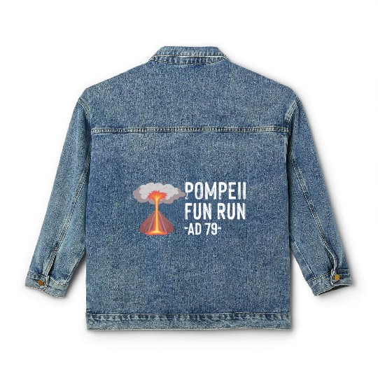 Pompeii Fun Run Italian Volcano Geeks Classic Women's Denim Jackets