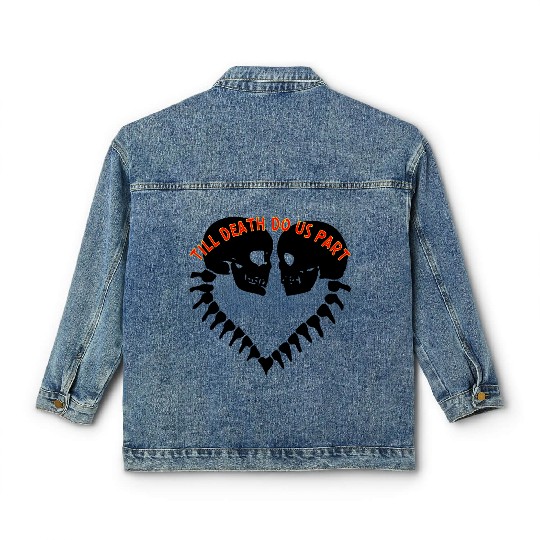 Skulls Till Death Do Us Part Heart © Classic Women's Denim Jackets