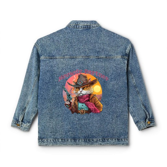 Purrfect Outlaw Showdown - Meowdy Partner Classic Women's Denim Jackets