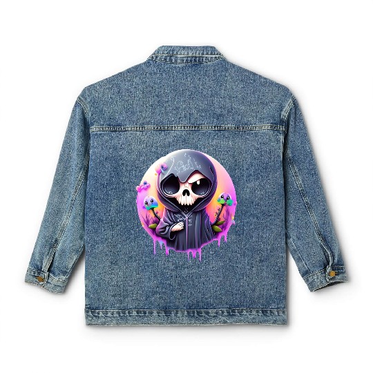 Grim Reaper Classic Women's Denim Jackets