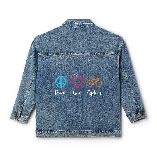 Peace Love Cycling Classic Women's Denim Jackets