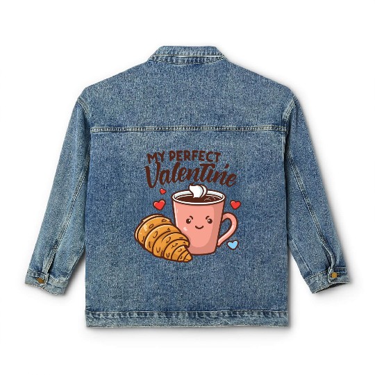 Coffee and Croissant | My Perfect Valentine Classic Women's Denim Jackets