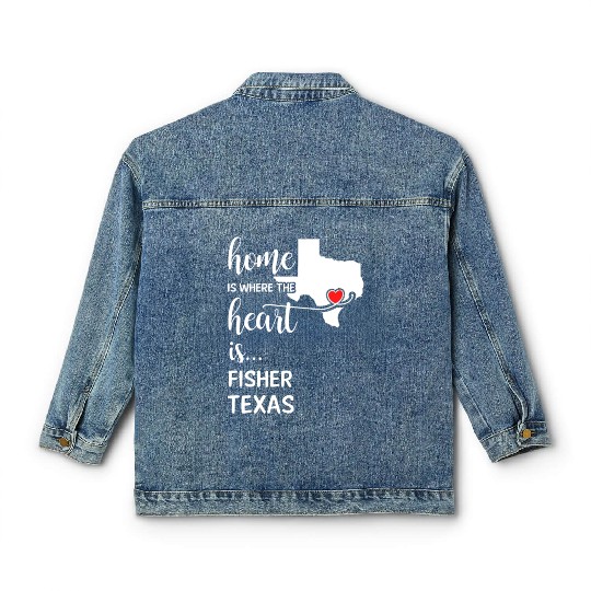 Fisher County Texas Is Where My Heart Is Gift Classic Women's Denim Jackets
