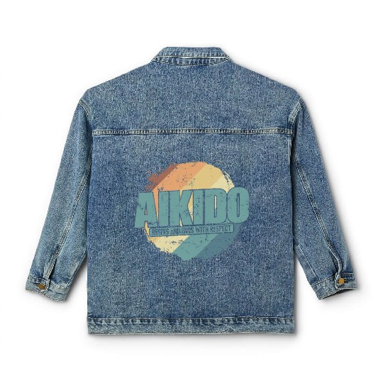 begins and ends with Respect Aikido Training Classic Women's Denim Jackets
