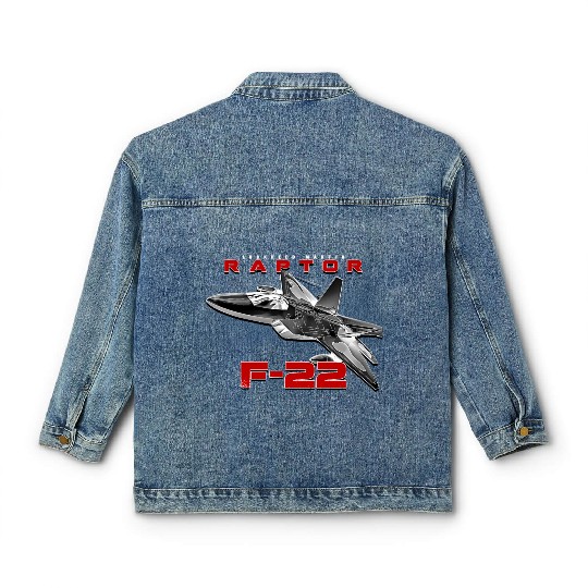 F-22 Raptor Fighterjet Us Air Force Warbird Classic Women's Denim Jackets